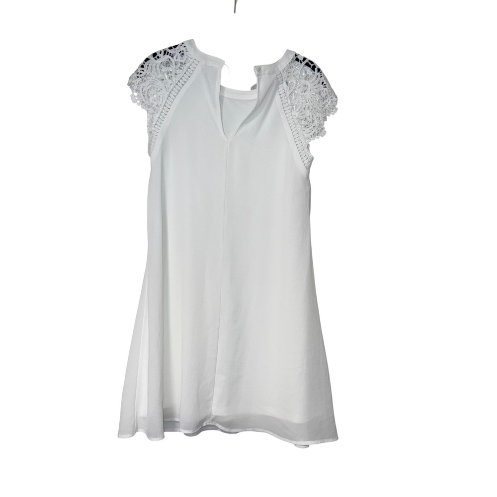 Altar'd State Lace Cap Sleeve Shift Dress Womens Small White Polyester - Picture 2 of 3
